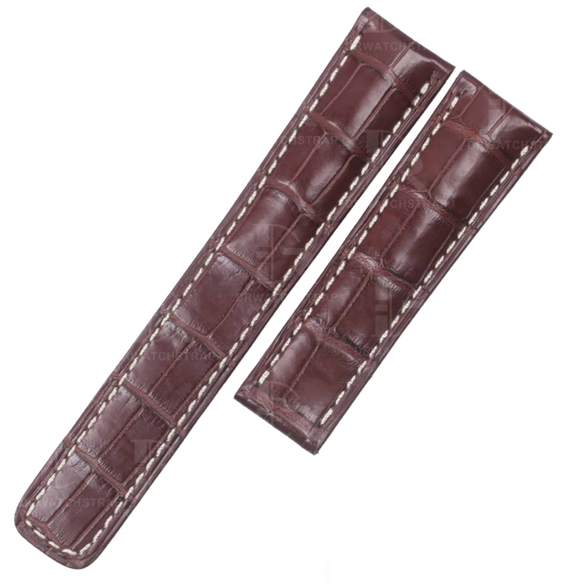 Custom handmade replacement leather alligator watch bands for Carl f Bucherer strap