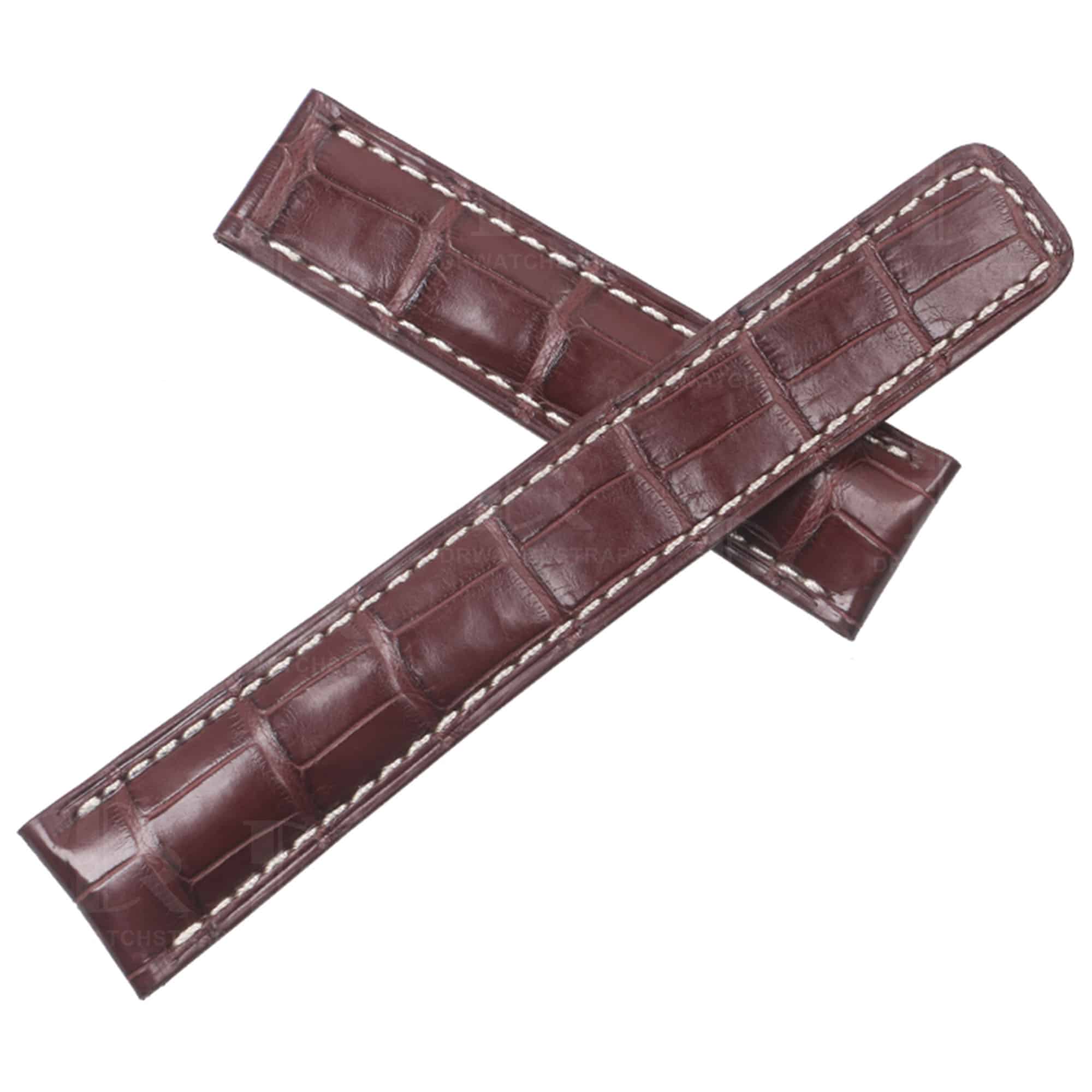Custom handmade replacement leather alligator watch band for Carl f Bucherer straps