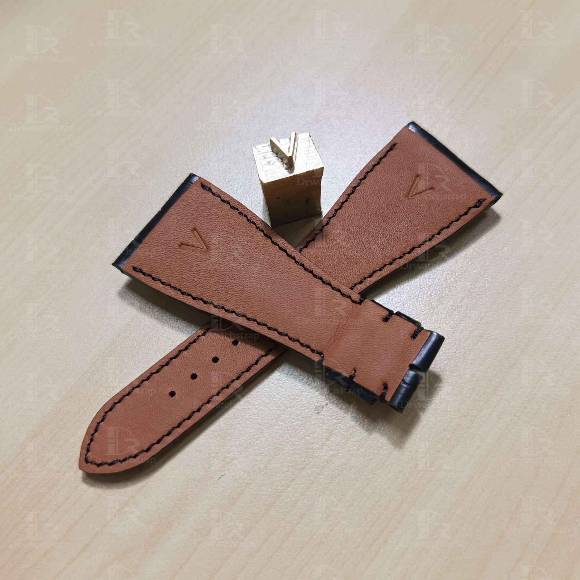 Custom logo engraved personalized leather watch band strap