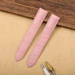 18mm 20mm Genuine best quality American Alligator Pink leather watch strap and watch band replacement for Cartier De Pasha watches from DR Watchstrap - Shop the 100% handmade crocodile leather straps and watch bands online at a low price