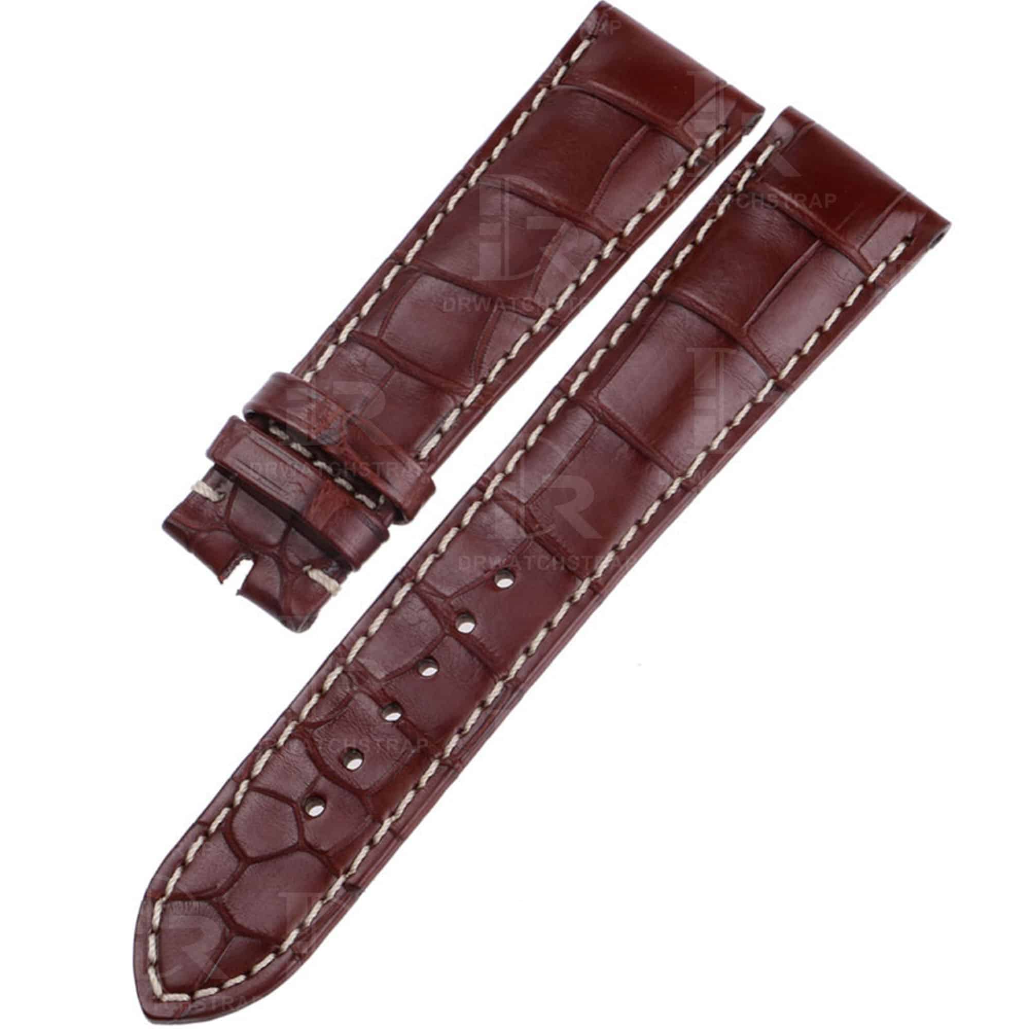 Handmade custom leather alligator watchband for Corum Admiral's Cup Golden Bridge strap