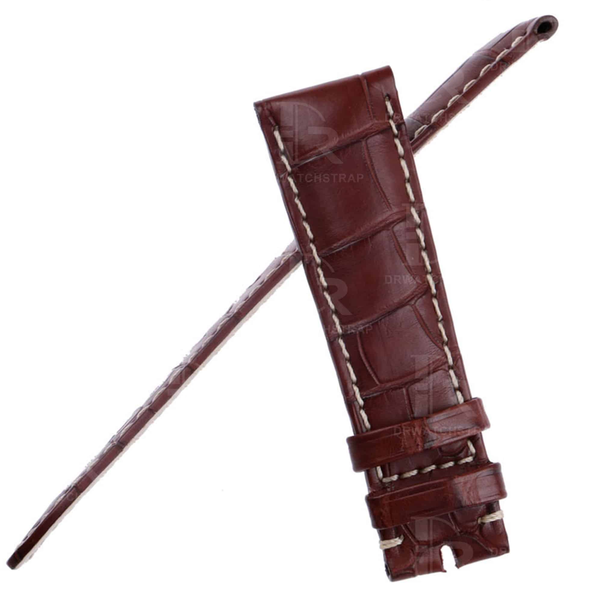 Handmade custom replacement leather alligator watchbands for Corum Admiral's Cup Golden Bridge straps
