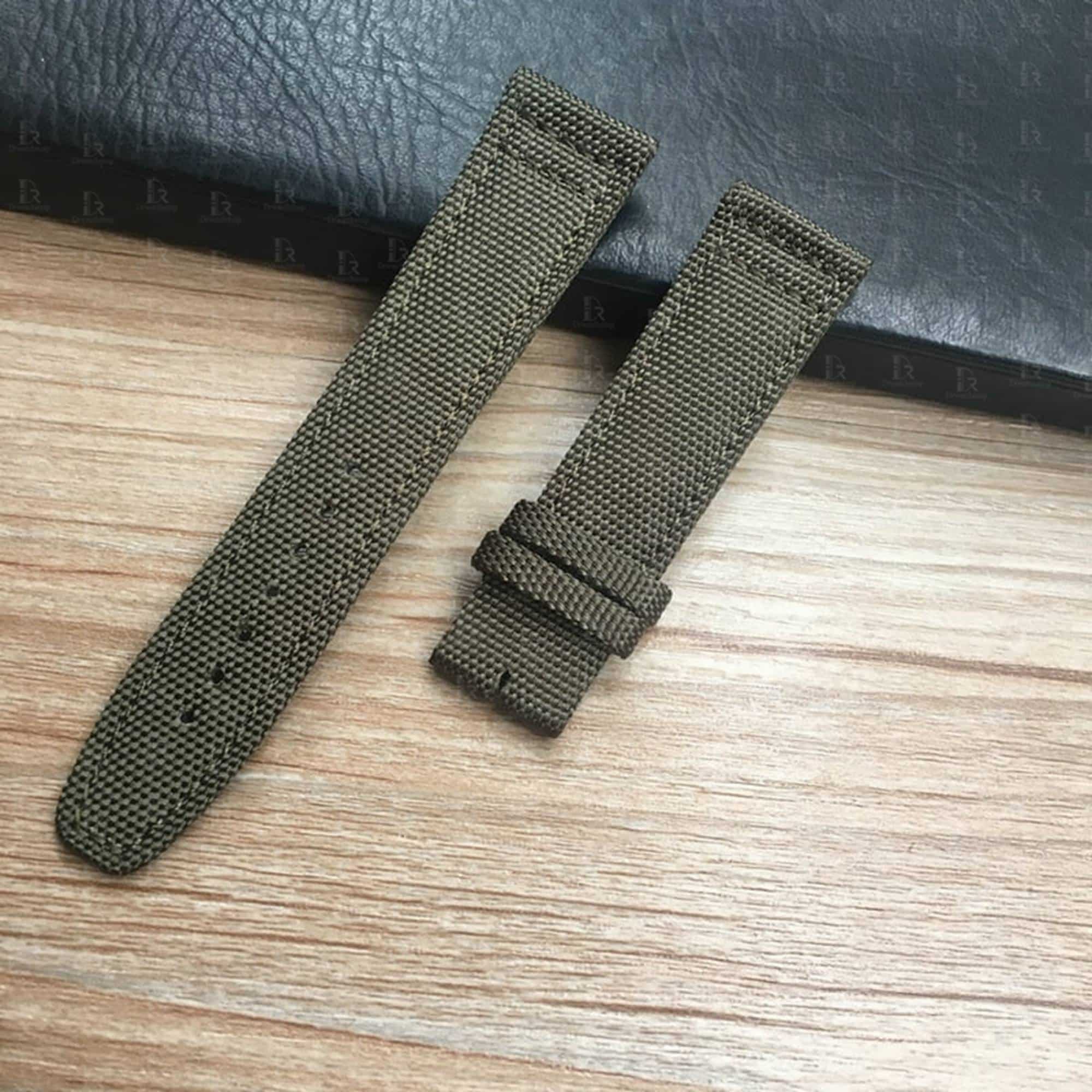 Green Textile canvas nylon fabric 20mm 21mm 22mm watch strap & watch band replacement compatible with IWC Big Pilot Top Gun luxury watches - shop the premium watchbands and straps online at a low price