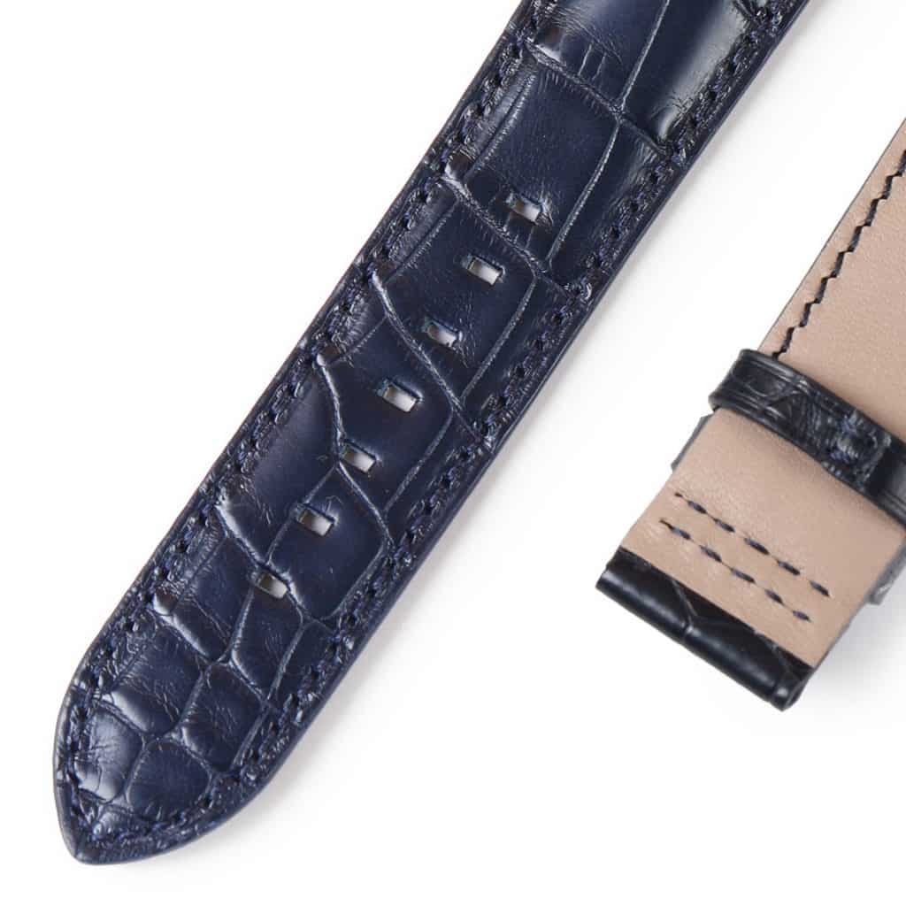 Patek Philippe 5524R blue alligator leather strap for deployment buckle square holes