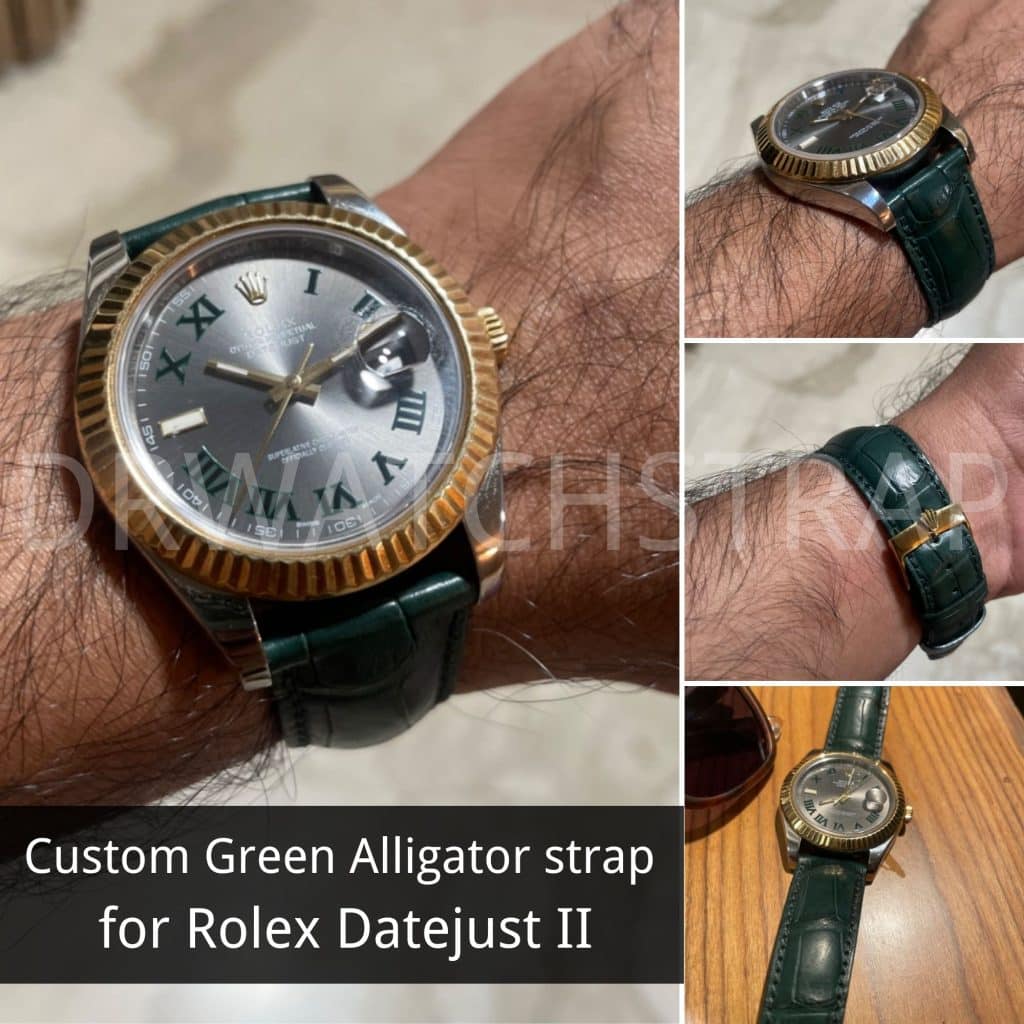 Rolex leather clearance strap for sale