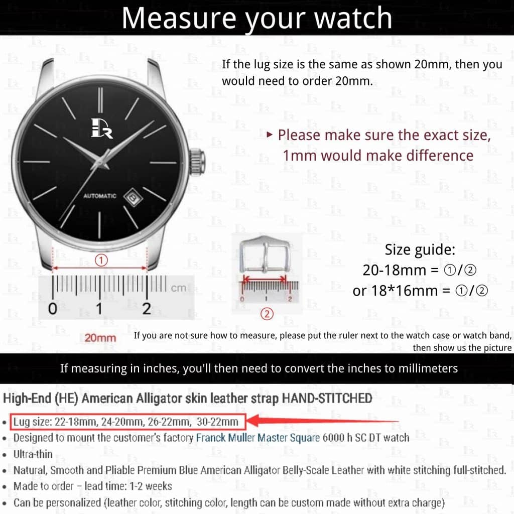 Watch Lug Width Chart Drwatchstrap