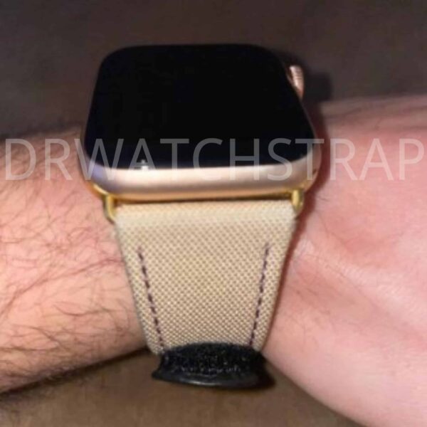 Apple SE 44mm Velcro watch band cream off-white nylon