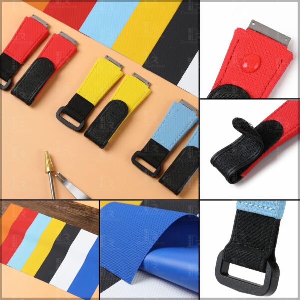 Custom rubber velcro watch band and elastic red blue black white yellow prange replacement watch strap for Richard Mille RM watches aftermarket watch bands for sale