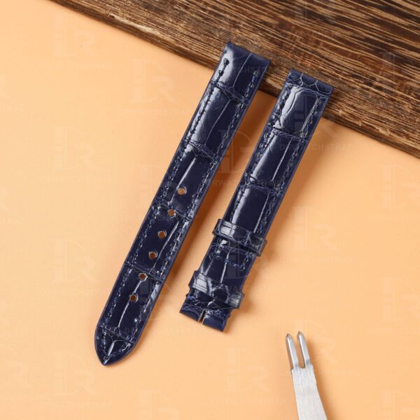 Handmade replacement alligator leather watchband for Cartier Must Colisée straps