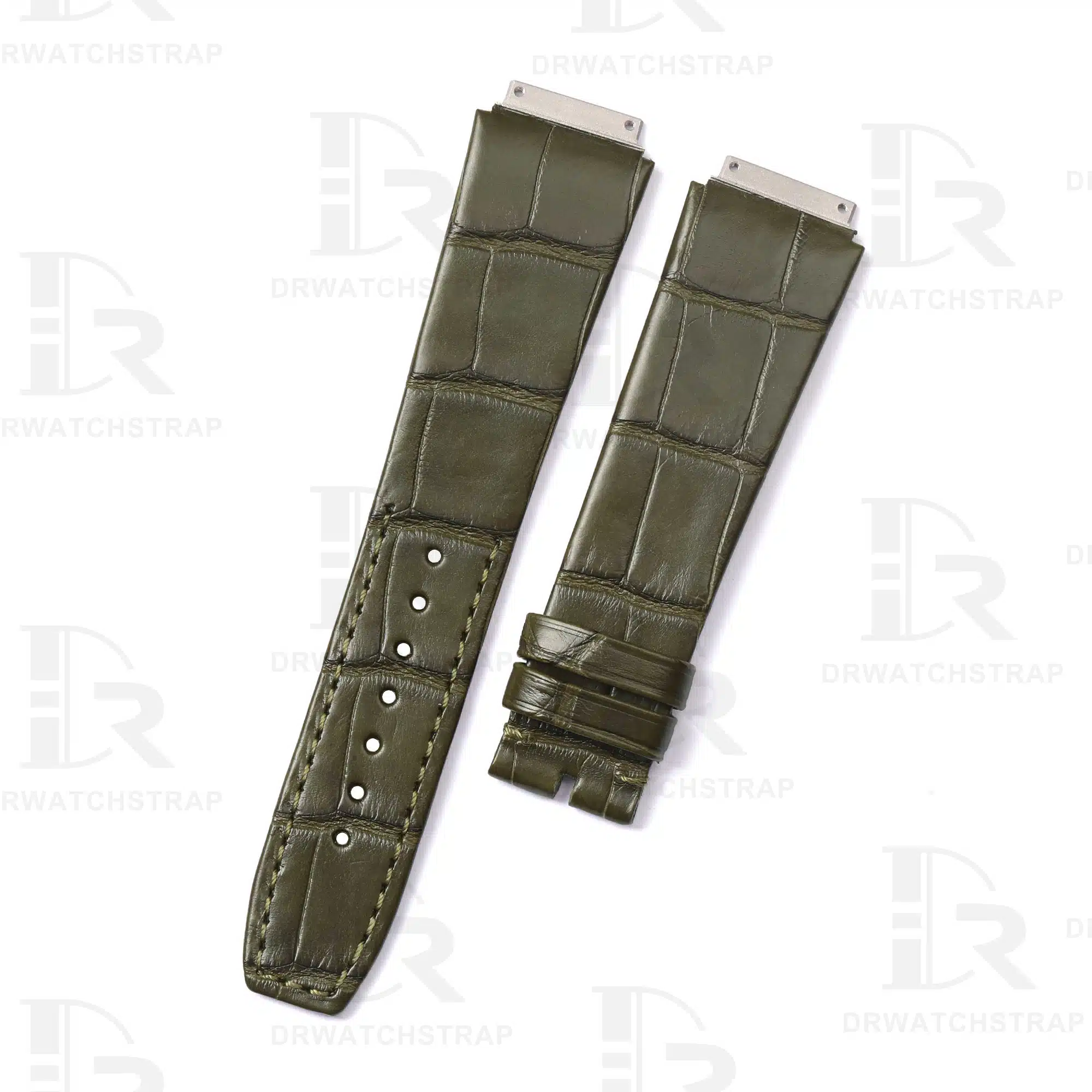 Best quality genuine custom Green Richard Mille RM leather strap replacement and watch band for RM 005 007 010 011 016 030 035 055 067 67-02 and more for sale (1)