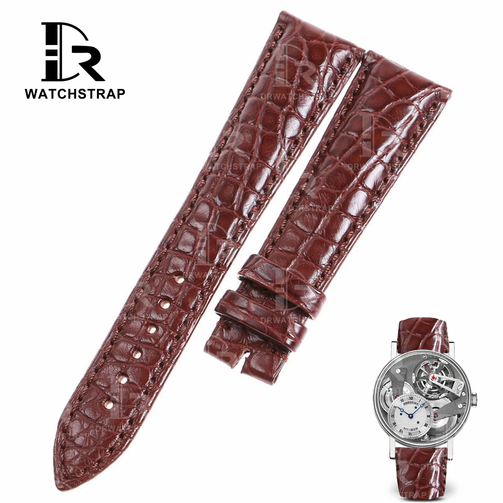 Buy custom handmade brown Breguet leather watch strap