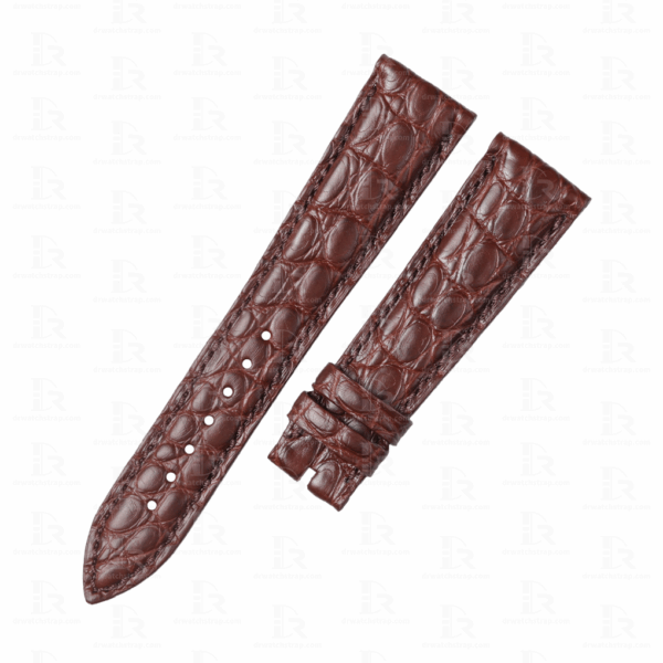 Buy Custom Brown Round scale American Alligator leather Strap replacement for Breguet (1)