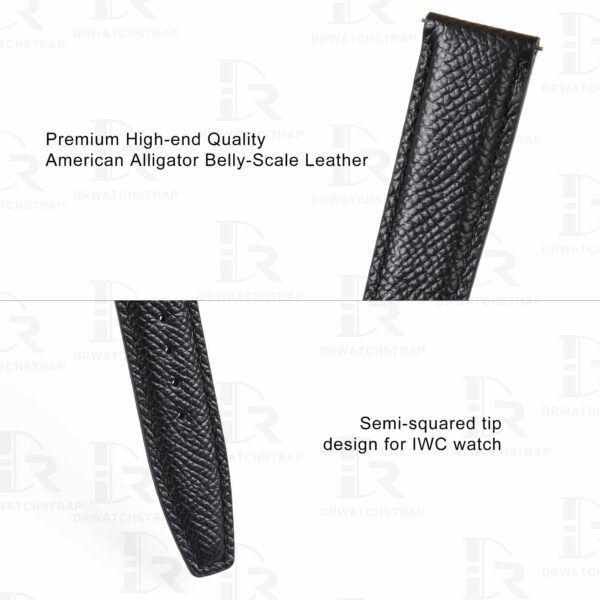 Custom handmade black Epsom leather watch band and strap replacement for IWC Big Pilot Top Gun 20mm 21mm 22mm