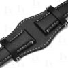 High-quality black calfskin leather and sewing thread