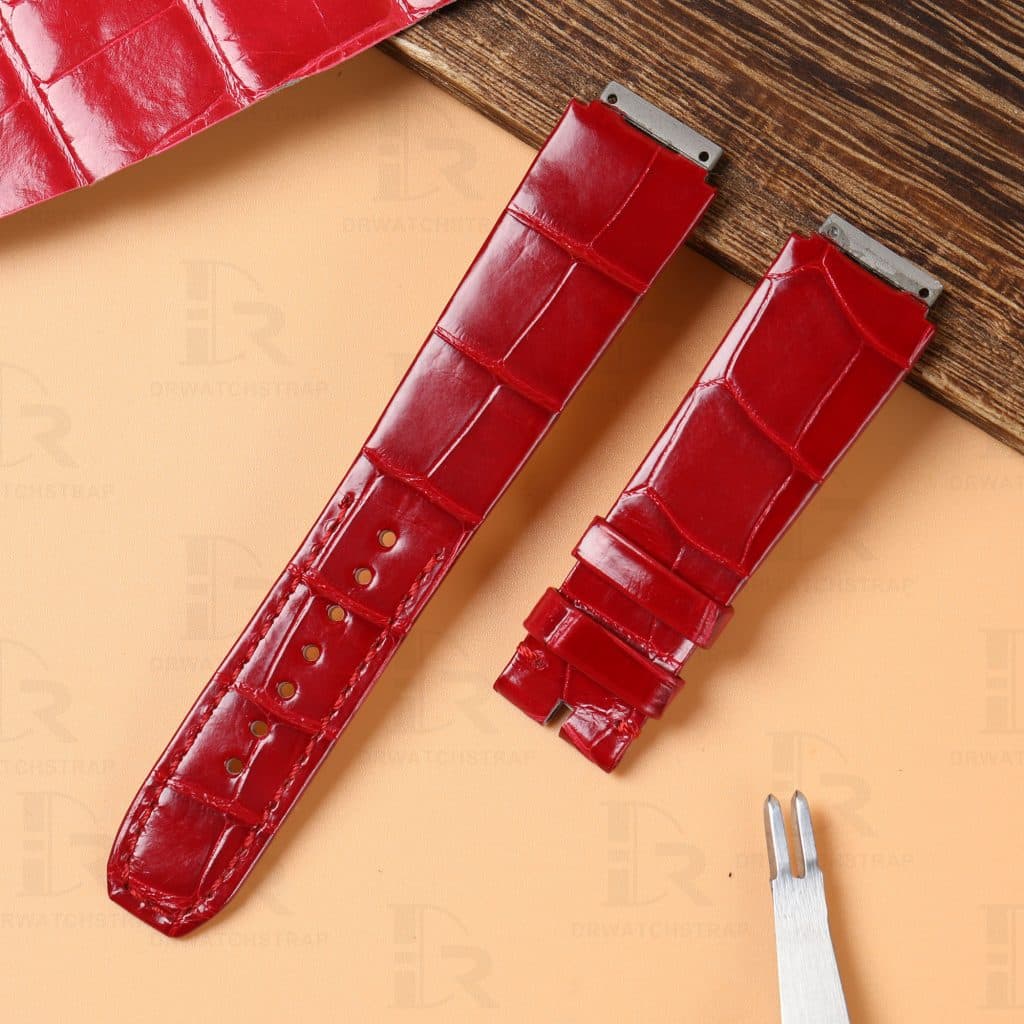 Replacement crocodile alligator belly-scale leather straps for Richard Mille watch bands