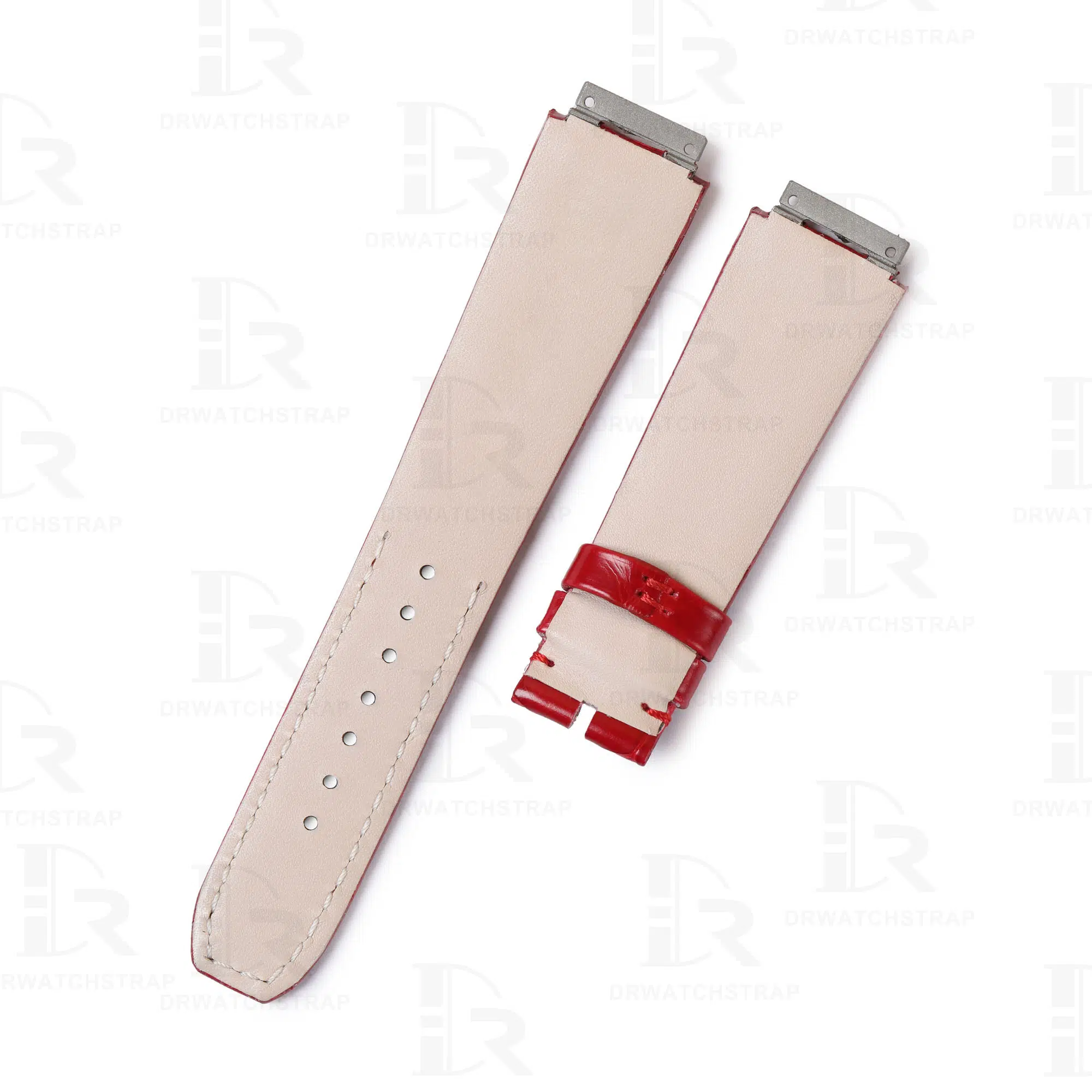 Replacement red crocodile alligator belly-scale leather straps for Richard Mille watch band