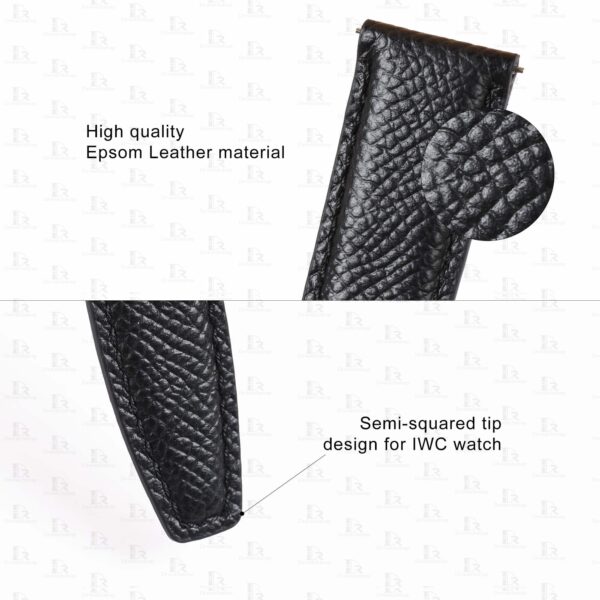 Custom handmade black Epsom leather watch band and strap replacement for IWC Big Pilot Top Gun 20mm 21mm 22mm