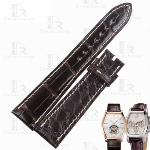 Handmade alligator watchbands for Vacheron Constantin Malta black leather strap Customized (1)
