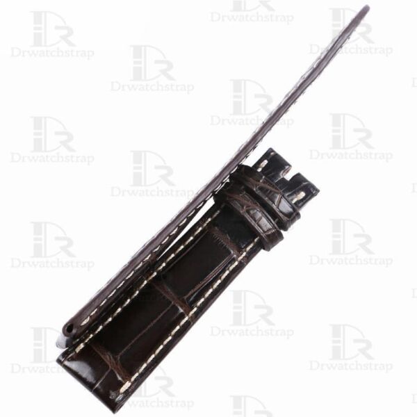 Handmade alligator watchbands for Vacheron Constantin Malta black leather strap Customized (2)
