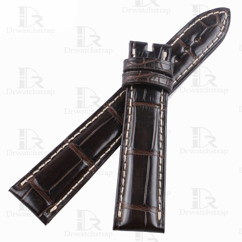 Handmade alligator watchbands for Vacheron Constantin Malta black leather strap Customized (4)