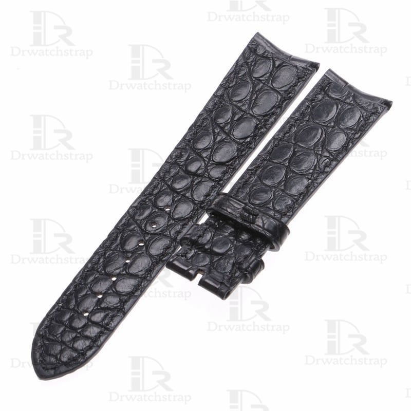Handmade alligator watchbands for Vacheron Constantin Traditionnelle black leather strap Customized (4)