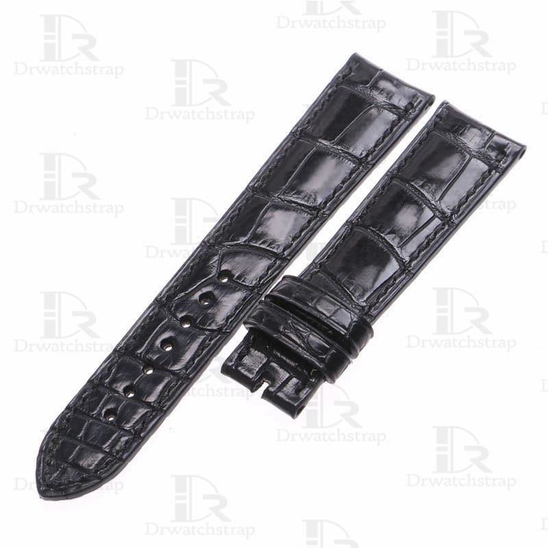 Handmade alligator watchbands for Vacheron Constantin Traditionnelle black leather strap Customized (5)