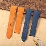 Custom quickswitch Epsom Grey leather replacement Cartier Santos Medium Large strap