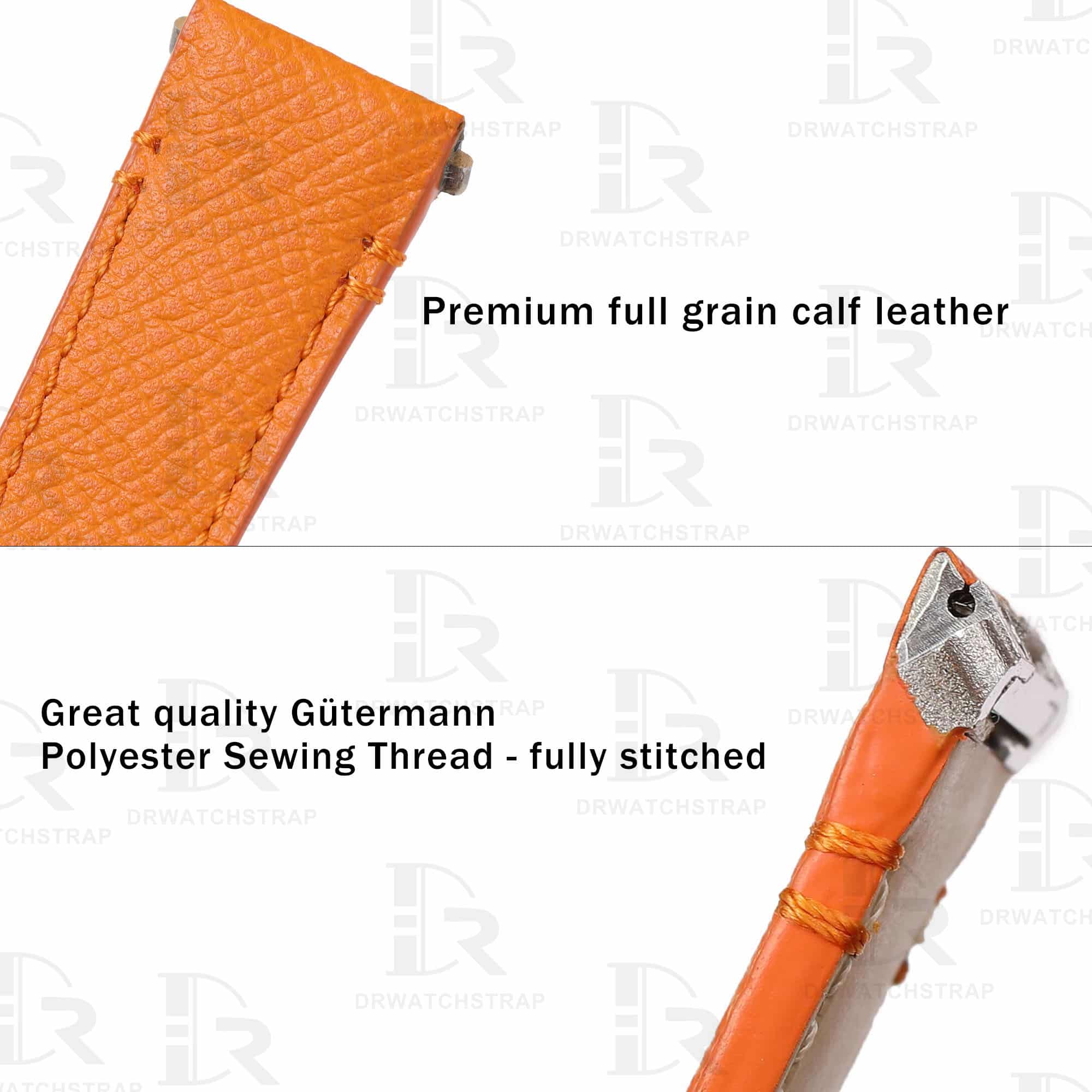 Replacement Cartier santos straporange epsom leather quickswitch watch bands