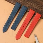 Buy custom New Cartier Santos Grey Epsom leather watch strap 19mm 21mm replacement watch band