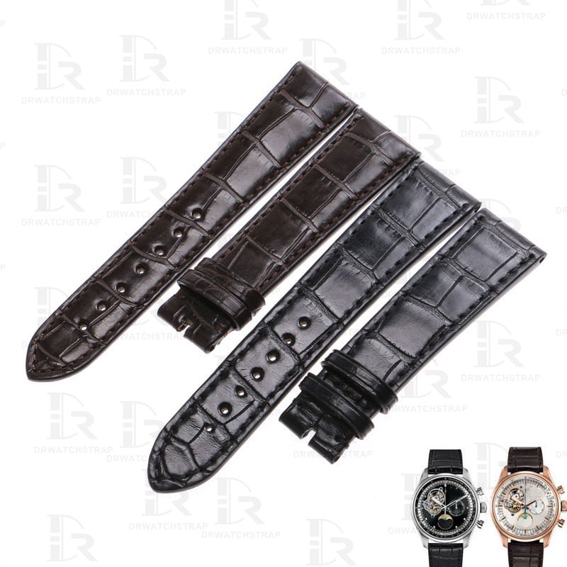leather strap for Zenith ELITE STAR black alligator replacement watch band (1)