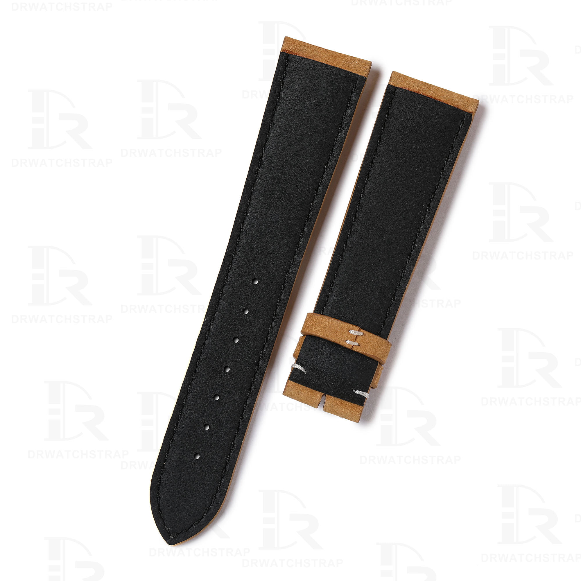 Brown calfskin leather watch straps and watch bands replacement for Glashutte Quintessentials