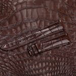 Custom Vacheron Constantin Traditionnelle High gloss Brown American Alligator leather watch band (1)