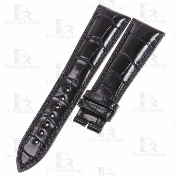 Buy custom Blancpain VILLERET 66646665 Black leather watch straps 18mm 15mm (1)