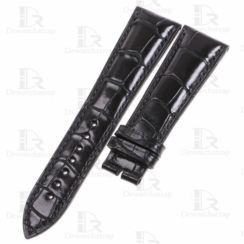 Buy custom Blancpain VILLERET 66646665 Black leather watch straps 18mm 15mm (1)