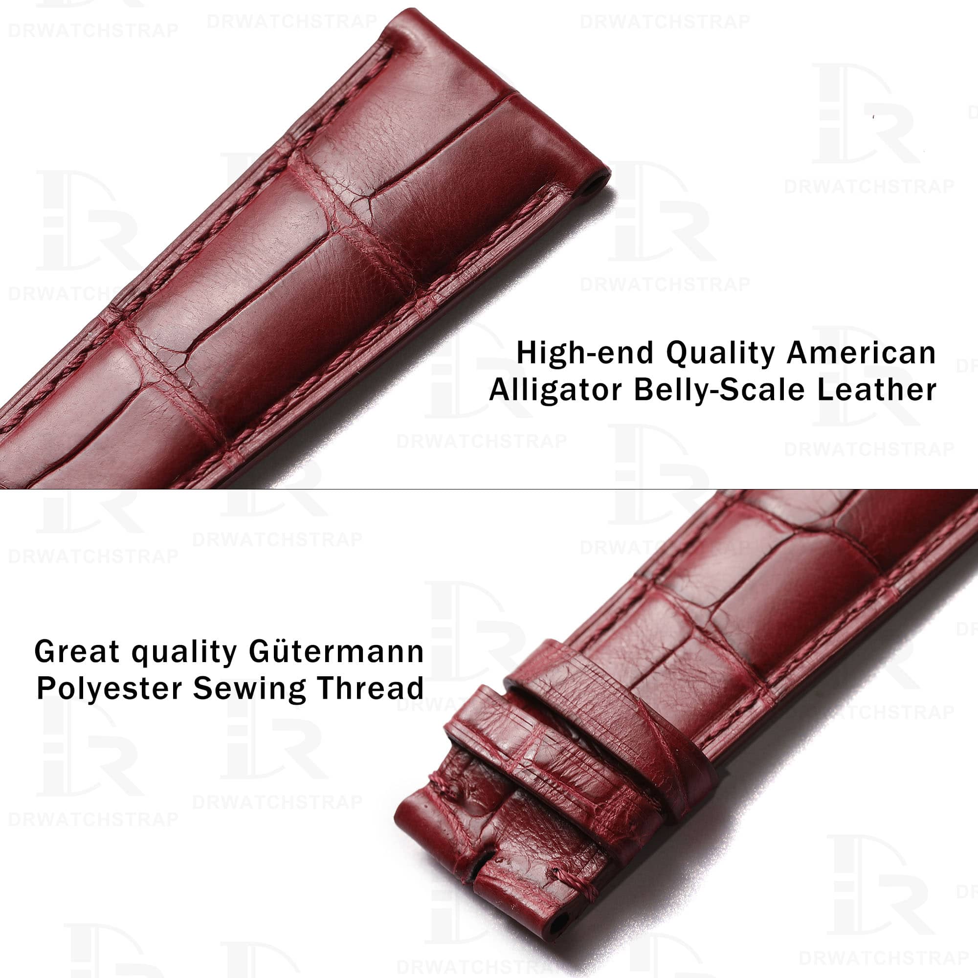 Genuin belly-scale alligator leather and best sewing thread