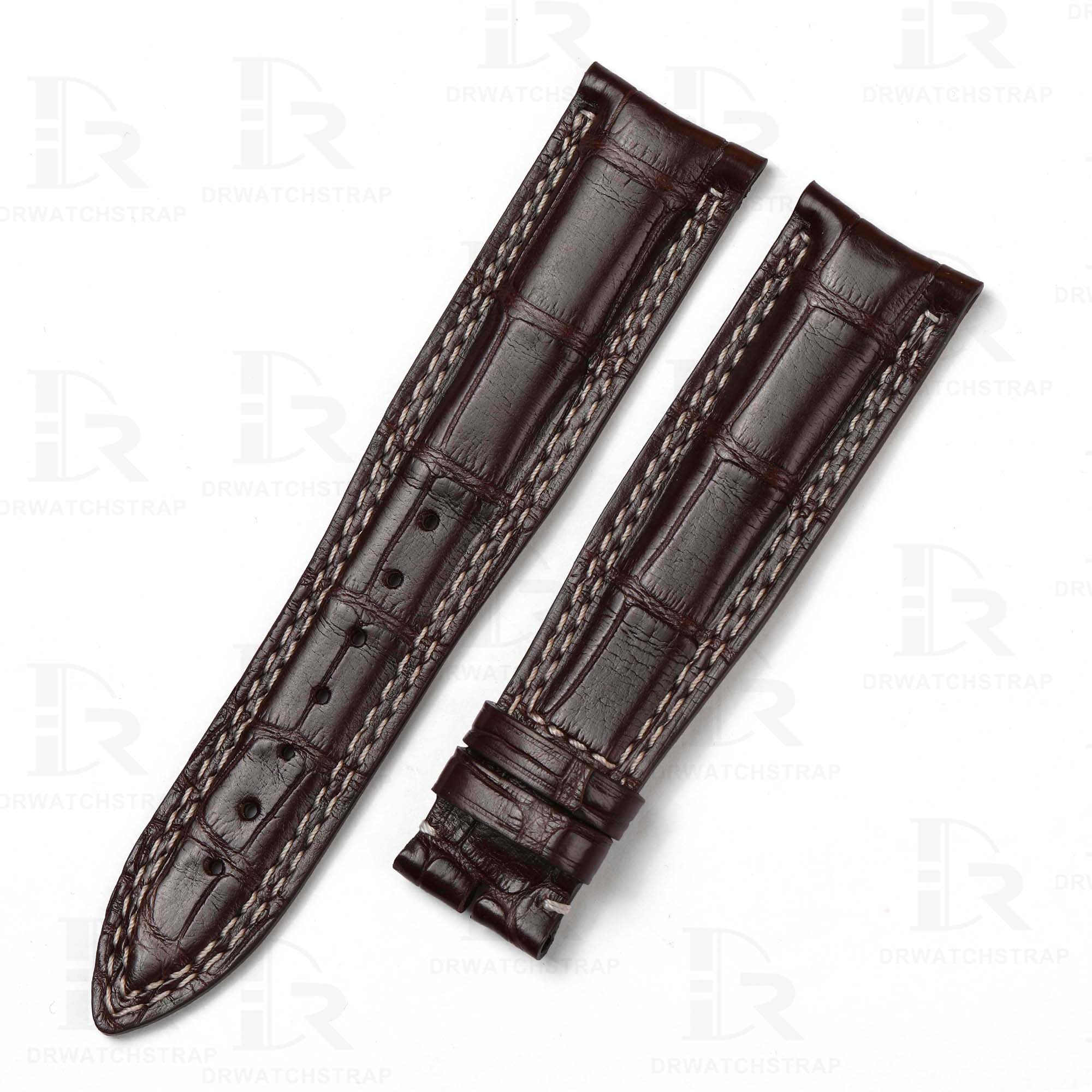 Buy custom Jaeger LeCoultre Master Compressor Brown lecoultre watch bands 21mm handmade for sale