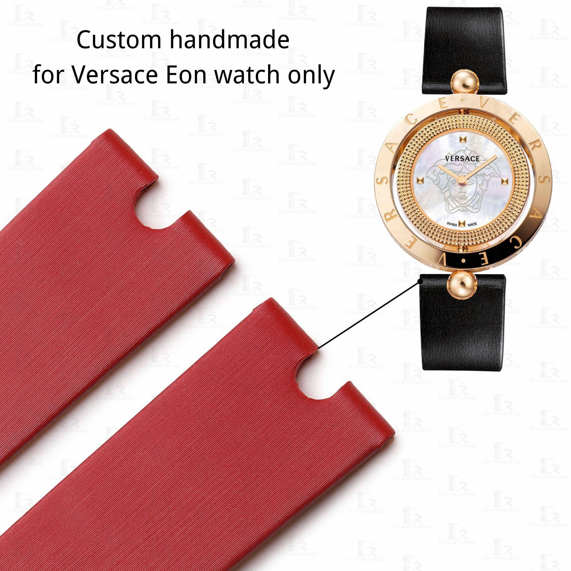 Custom watch strap replacement for Versace Palazzo Empire Eon ladies watch band red leather strap