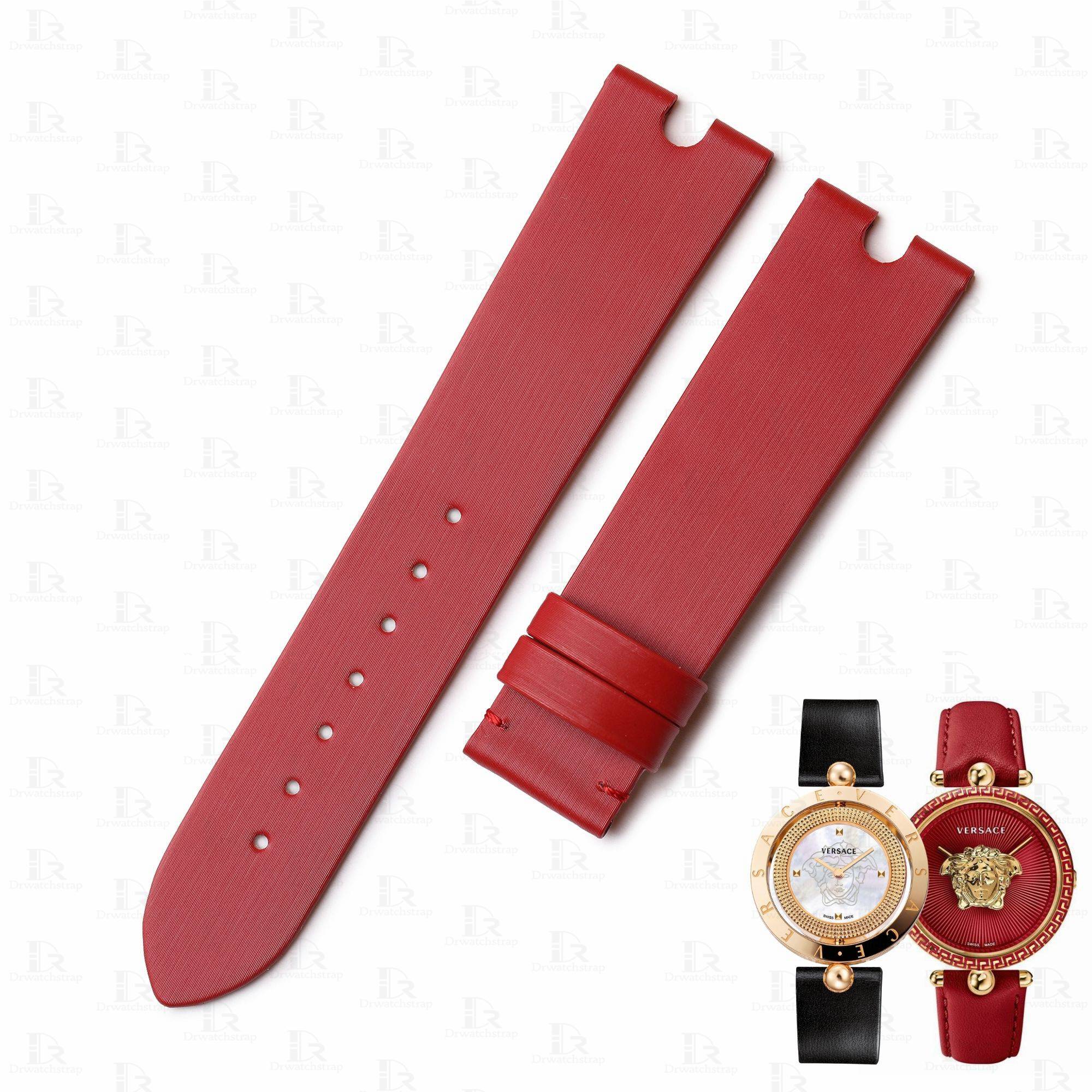 Custom watch strap replacement for Versace Palazzo Empire Eon ladies watch band red leather strap