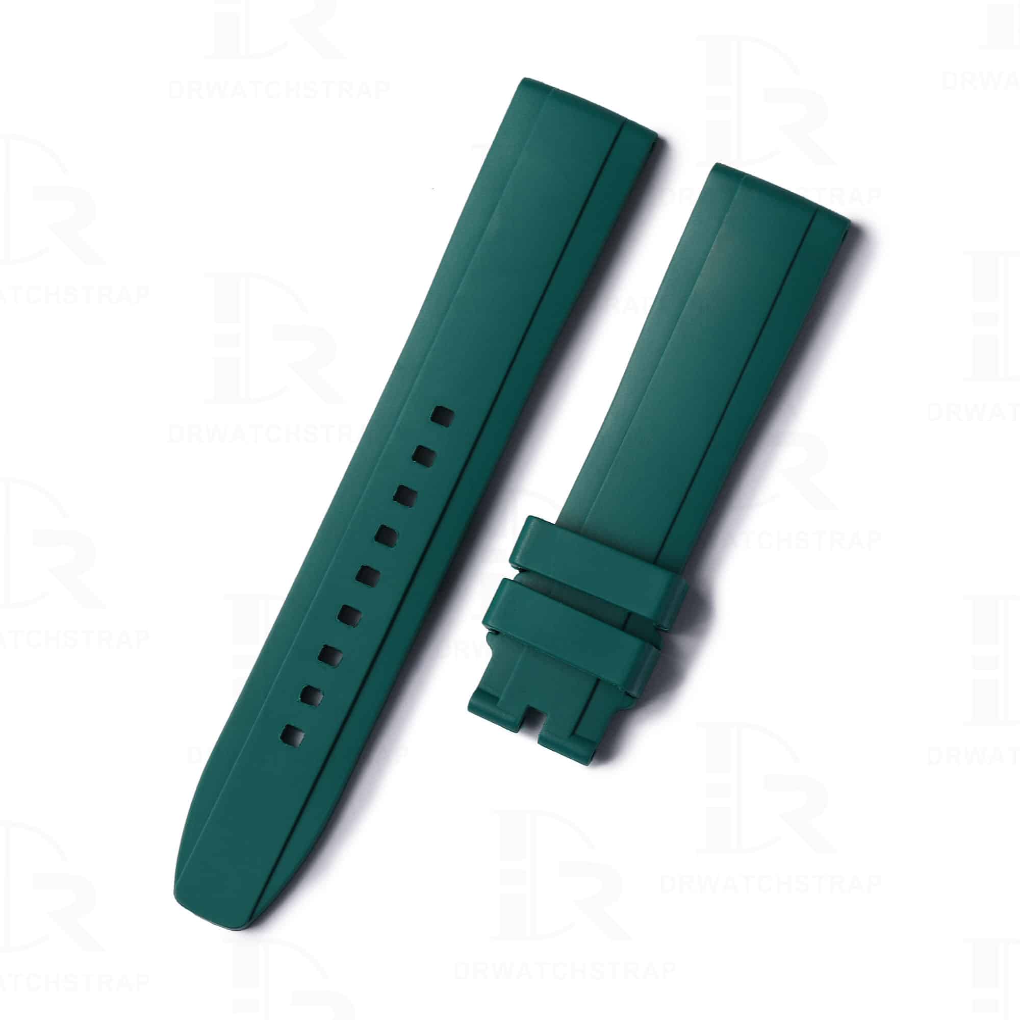 Green silicone rubber watch strap