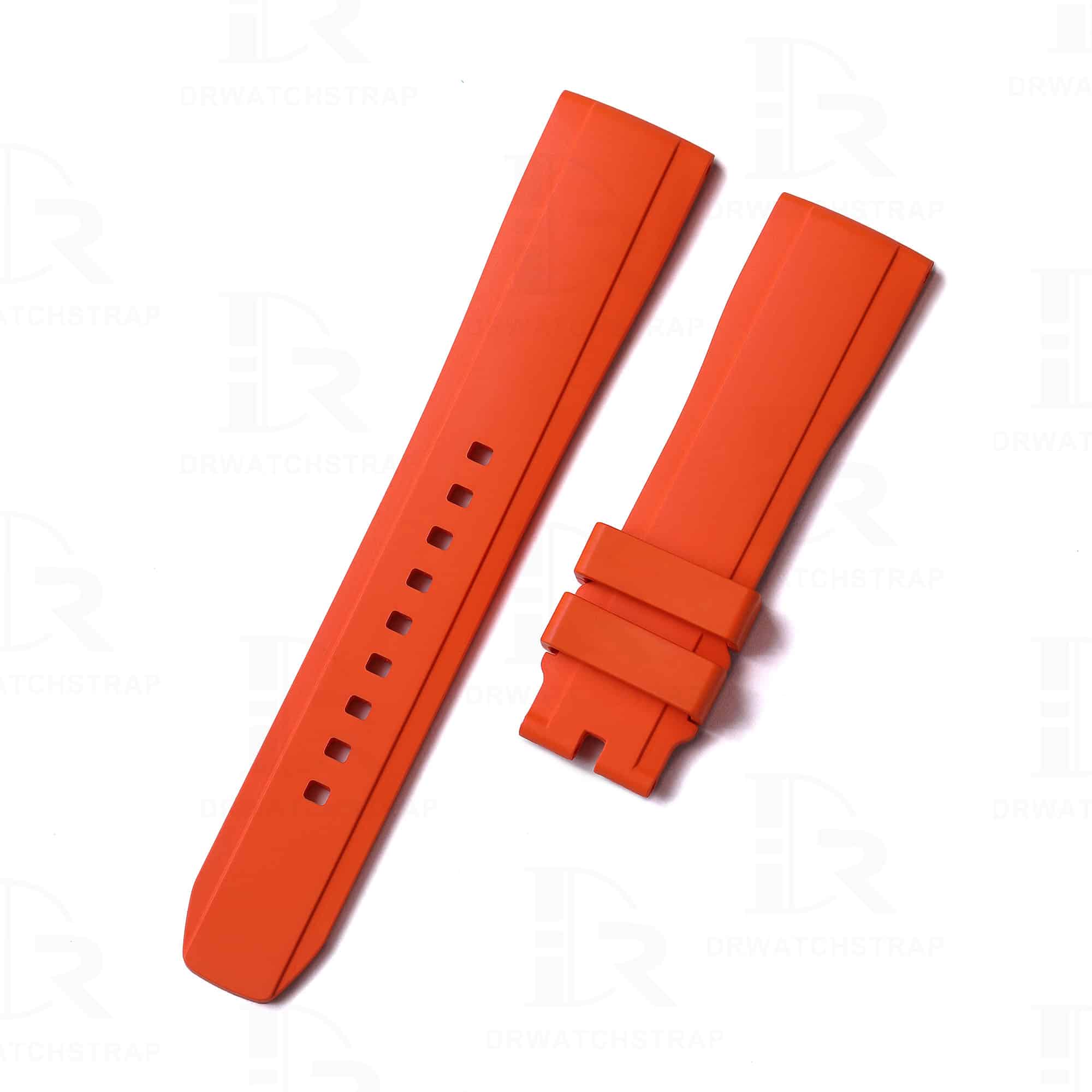 orange silicone rubber watch strap