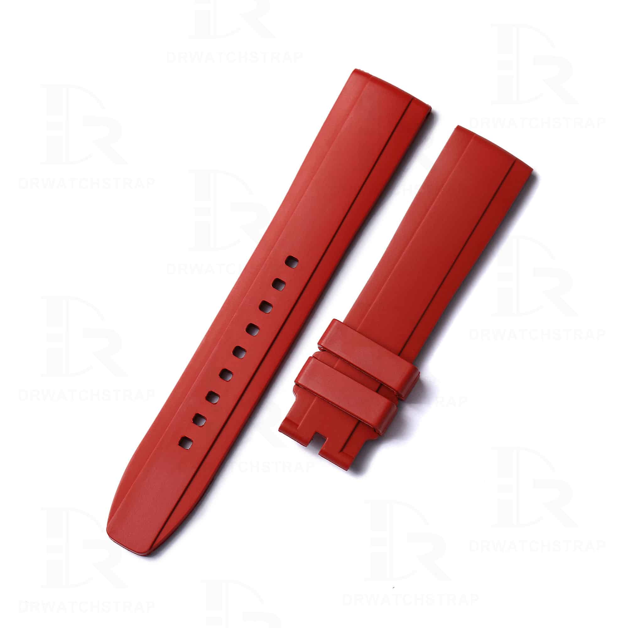 red silicone rubber watch strap
