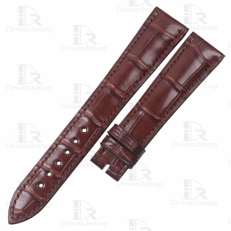 Brown alligator leather material
