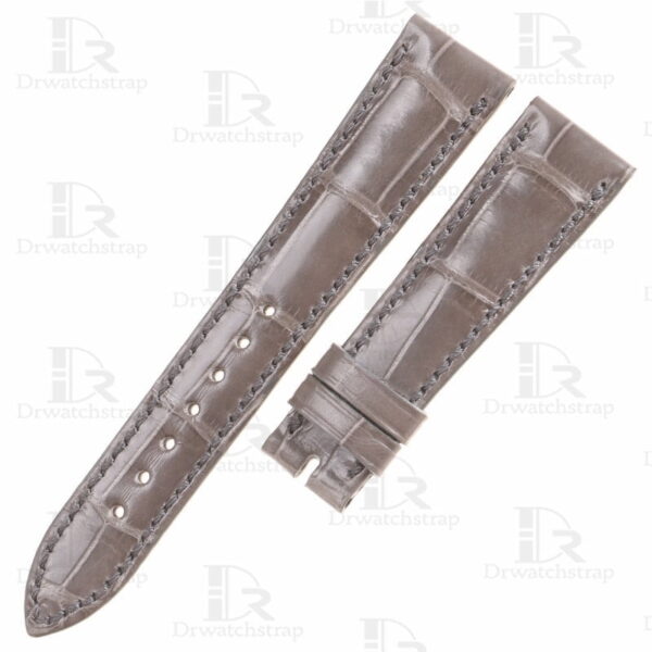 Grey alligator leather material