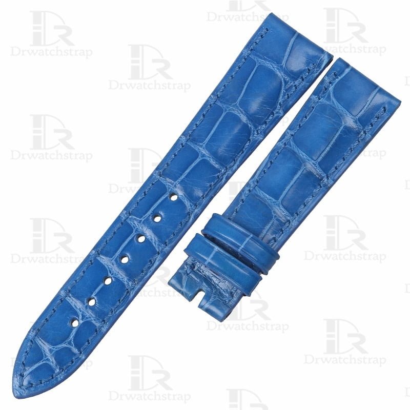 Blue alligator leather material