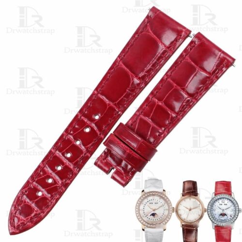 buy custom Blancpain Moonphase 6102/3663 Red leather watch strap 15mm 18mm for sale