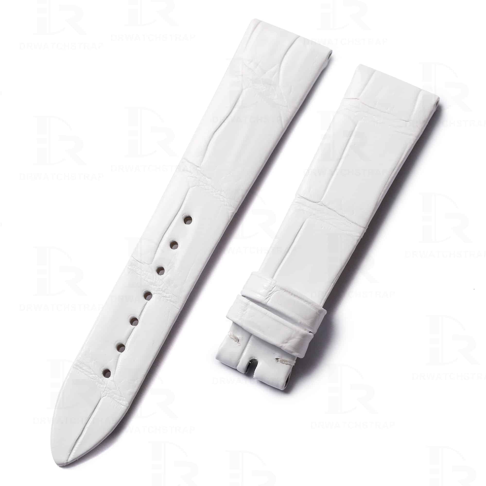 buy custom Blancpain Womens Quantieme Retrograde White leather watch strap 18mm for sale (2)