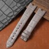 Genuine best quality custom 16mm American Alligator Crocodile Belly-scale Grey leather watchbands & straps replacement for Cartier De Ballon Blanc Bleu watches for sale - Shop the premium leather Cartier strap and watchband from dr watchstrap at a low price