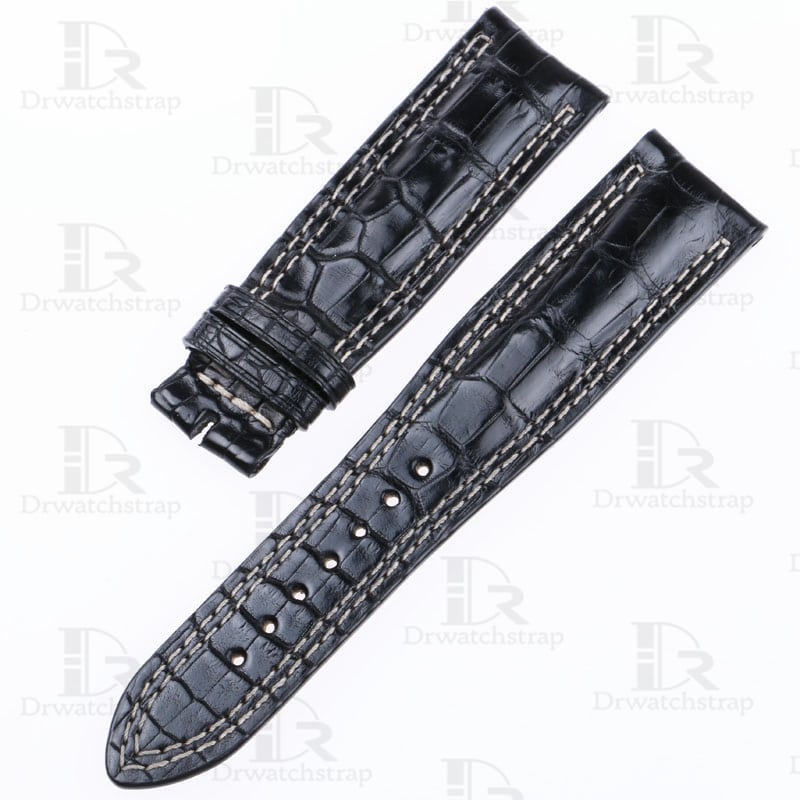Custom watch strap for sale Jaeger LeCoultre Master Compressor band black leather 21mm