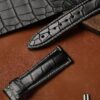 Soft and Pliable genuine alligator leather material with white stitching