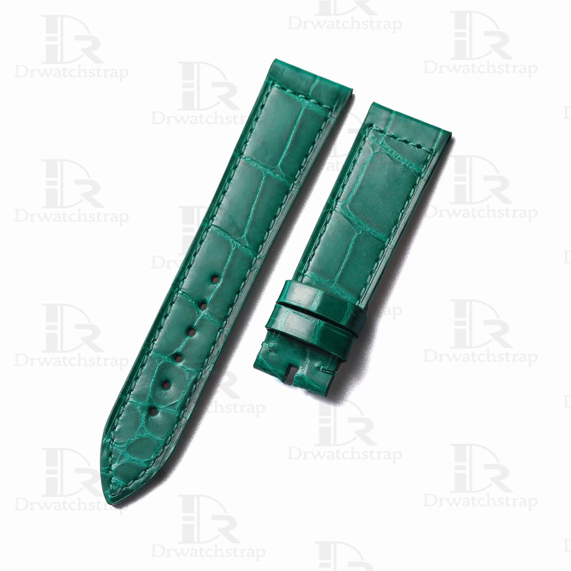 Buy custom Franck Muller Long Green leather watchband 22mm 24mm 26mm strap for sale (1)